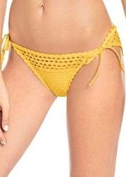 Robin Piccone Chira Tie Side Hipster Bikini sun glow Bottom L NEW #190361