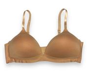 YMI Womens Bra Sz 36C Beige Wirefree No Wire Padded T-Shirt Bra