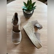 Taupe Espadrille Wedge Sandals