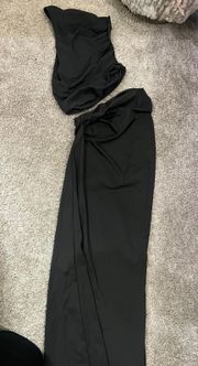 Black Maxi Skirt Set 