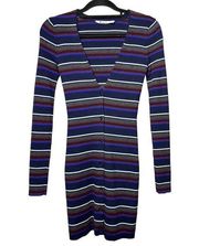 T by Alexander Wang Stripe Superfine Merino Wool Cardigan Sweater Women's XS