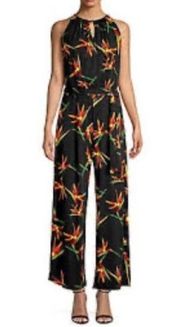 Tahari Wide Leg Jumpsuit Black Bird of Paradise Plus Size XXL New w/Tag