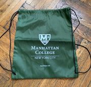 Dark forest green drawstring backpack