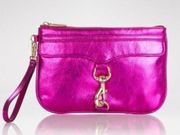 Rebecca Minkoff Metallic Magenta Skinny Pouch