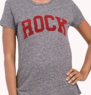 Flocked Rock Detail Tee Gray M