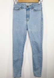 American Apparel Light Wash Blue Cotton Blend Denim Skinny Jeans Women's Size 28