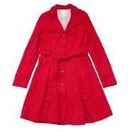 Anthropologie Elevenses Pansy in Red Corset Trench Lace-up Back Jacket 4