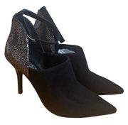 KENNETH COLE REACTION “POINT TEA” BLACK SUEDE ANKLE STRAP BOOTIE SZ 7.5 NEW