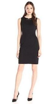 NEW Ivanka Trump Toggle-neck Ponte Sheath Dress-black Size 8