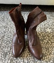 Brown Heeled Leather Boots
