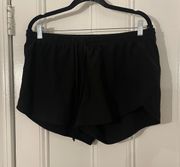 Black Mid rise Running Shorts