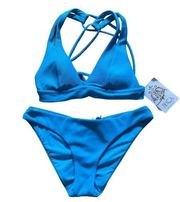 BECCA Ribbed Bikini | Small | Blue