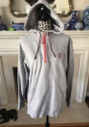 Peloton 1/2 Zip Hoodie Women's Size Large Gray Pullover Sweatshirt Relaxed Fit*