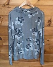 On the Byas pacsun gray floral pullover sweatshirt