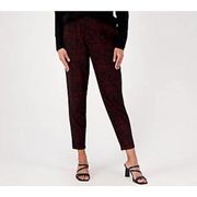 J Jason Wu Regular Plaid Knit Pull-On Ankle Pants