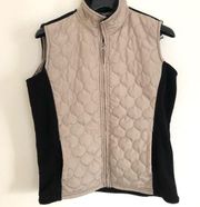 Black and Beige Quilted Vest S