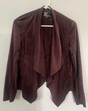 KUT FROM THE KLOTH Tayanita Faux Suede Jacket  Burgandy XS