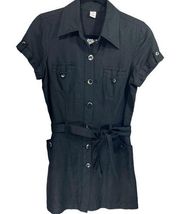 White House Black Market Linen Blend Shirtdress S