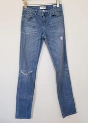 Habitual Jeans Distressed Mid-rise Alice Skinny Light Blue Size 27