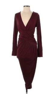 NWT Young Fabulous & Broke YFB Genesis in Maroon Asymmetrical Jersey Dress S