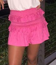 Pink Ruffle Mini Skirt