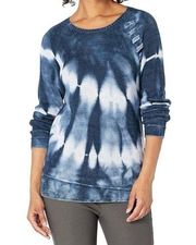 Nic & Zoe blue tie dye lace shoulder sweater small petite