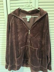 Women’s Jacket Velour Full Zip Size 1X