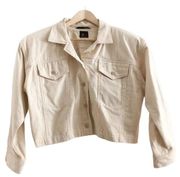 Vintage Cropped Button Down Jacket Lizsport Outerwear Ivory 2XL