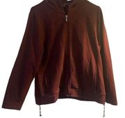 Pre Owned Women’s Liz Claiborne Full Zip Hoodie Red/Burgundy Pockets Sz Lg