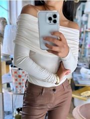 REFORMATION Florentina Knit Top in Horchata XS