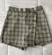 Plaid Overlay Skort