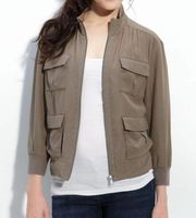 Hinge Nordstrom Silk Bomber zip up jacket size small