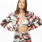 Forever 21  Cropped Camo Denim Jacket Women’s Medium