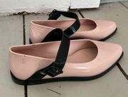 Melissa pink Mary Jane flats blush contrast flat shoes