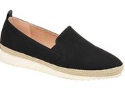 Leela Espadrille Slip On Sneaker Black Canvas Fabric sz 7.