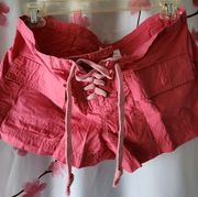 New Without Tags Women's London Jean Punch Pink Shade Tie Shorts Size 2