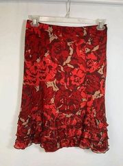 Oscar De La Renta Floral Skirt