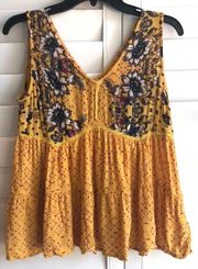 Yellow and Blue Babydoll Tank