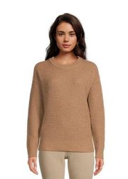 NWT Time and Tru Women's Long Sleeve Waffle Crewneck Pullover Sweater size: XXL