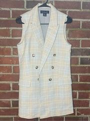 Rachel Zoe Womens Open Sleeveless Lined Collared Blazer Vest Size S