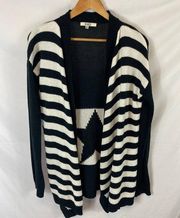 bb dakota star back black white stripe knit cardigan Medium