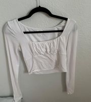 White  Long Sleeve Crop Top