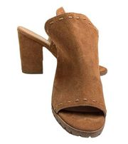 Chelsea & Violet Tess Suede Peep Toe Mules Size 9