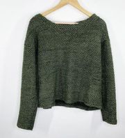 Bobi Los Angeles Green Wool Blend Knit Long Sleeve Sweater Women's Size Small S