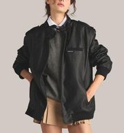 NWT  Faux Leather Iconic Racer Oversized Jacket