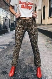 Who What Wear Cheetah Crop Flare Pants Leggings