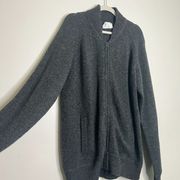 AG Adriano Goldschmied Lambs Wool Blend Zip Up Long Sleeve Sweater Sweatshirt