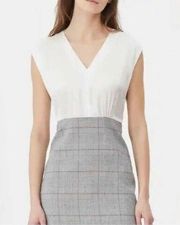 REBECCA TAYLOR TAILORED Plaid and Silk Dress - size 8