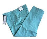 Charter Club Aqua Blue Newport Slim Crop Tummy Control Womens Size 10 Pants NEW