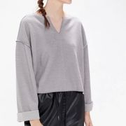 Jax Inside Out Ribbed Notch Neck Top